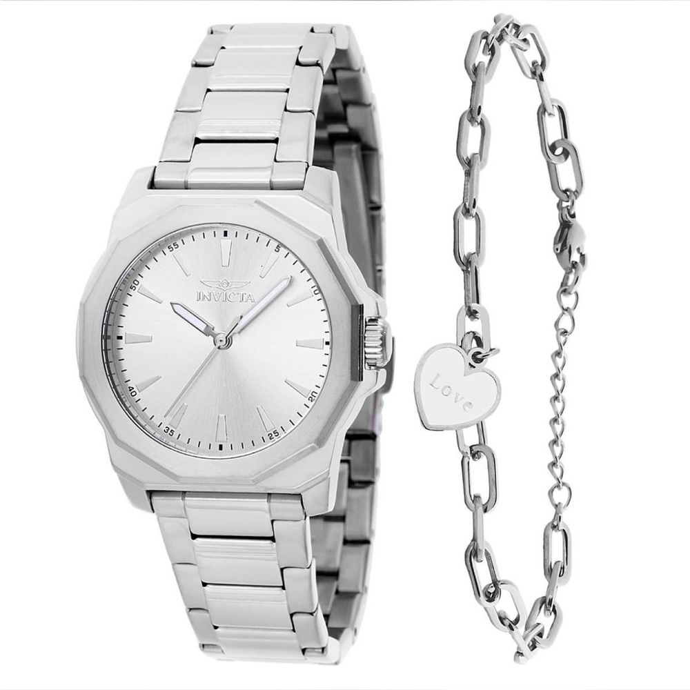 Invicta Silver Watch with Bracelet Set